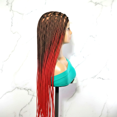 Braided wig brown - braided, and