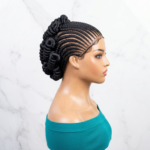 Handmade cornrow bun braided - cornrow,